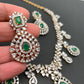 AD Emerald Green Stone Short Necklace
