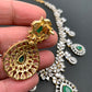 AD Emerald Green Stone Short Necklace
