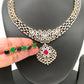 AD Changeable Multi Stone Short Neckline Necklace