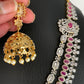 AD Ruby Red Stone Double Line Long Necklace