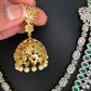 AD Emerald Green Stone Double Line Long Necklace