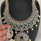 AD Emerald Green Stone Mango Leaf Design Long Necklace