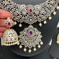 AD Ruby Red Stone Short Neckline Necklace