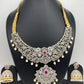 AD Ruby Red Stone Short Neckline Necklace