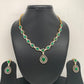 AD Green Stone Dainty Short Neckalce