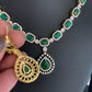 AD Green Stone Dainty Short Neckalce