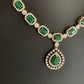 AD Green Stone Dainty Short Neckalce