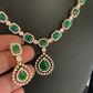 AD Green Stone Dainty Short Neckalce
