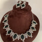 CZ Green Doublet Stone Silver Finish Short Neckalce