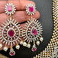 AD Ruby Red Stone Long Necklace