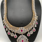 AD Ruby Red Stone Long Necklace