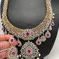 AD Ruby Red Stone Long Necklace