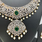 AD Emerald Green Stone Short Necklace