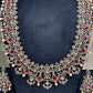 AD Ruby Red Stone U Shape Long Necklace
