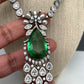 Doublet Stone Victorian Finish Short Necklace - Green