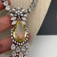 Doublet Stone Victorian Finish Short Necklace - Yellow