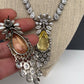 Doublet Stone Victorian Finish Short Necklace - Yellow