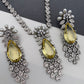 Doublet Stone Victorian Finish Short Necklace - Yellow