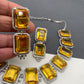 Doublet Stone Silver Finish Neckline Short Necklace - Yellow