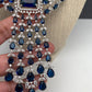 Doublet Stone Silver Finish Short Necklace - Blue