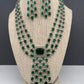 Doublet Stone Silver Finish Short Necklace - Green