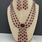 Doublet Stone Silver Finish Short Necklace - Red
