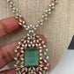 AD Mint Green Doublet Stone Short Necklace