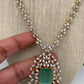 AD Mint Green Doublet Stone Short Necklace
