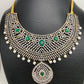 AD Emerald Green Stone Short Necklace