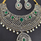 AD Emerald Green Stone Short Necklace