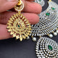 AD Emerald Green Stone Short Necklace