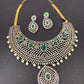 AD Emerald Green Stone Short Necklace
