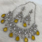 AD Yellow Doublet Stone Neckline Necklace
