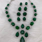 Doublet Stone Short Necklace - Green