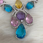 Doublet Multi Color Light Stone Short Necklace