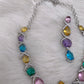 Doublet Multi Color Light Stone Short Necklace