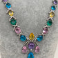 Doublet Multi Color Light Stone Short Necklace