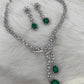 Doublet Stone Short Necklace - Green
