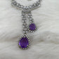Doublet Stone Short Necklace - Purple
