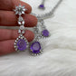 Doublet Stone Short Necklace - Purple