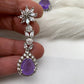 Doublet Stone Short Necklace - Purple