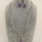Doublet Stone Short Necklace - Purple