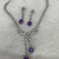Doublet Stone Short Necklace - Purple