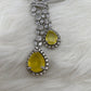 Doublet Stone Short Necklace - Yellow