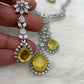 Doublet Stone Short Necklace - Yellow