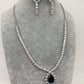 Doublet Blue Stone AD Short Necklace