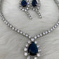 Doublet Blue Stone AD Short Necklace