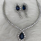 Doublet Blue Stone AD Short Necklace