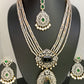 Doublet Stone Multi Layer Detachable Pendent Short Necklace - Green