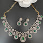 AD Color Stone Short Necklace - Green